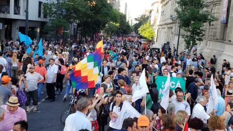 La marcha a favor de Evo en Córdoba.