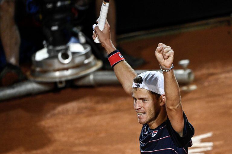 Diego Schwartzman tras vencer a Nadal. (EFE/EPA)