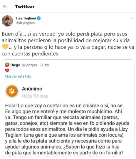 Una persona desde una cuenta anónima contó lo sucedido.