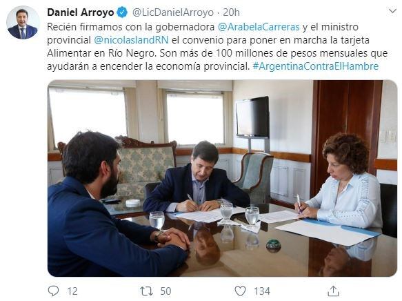 Daniel Arroyo expresó su optimismo tras sellar el acuerdo (web).