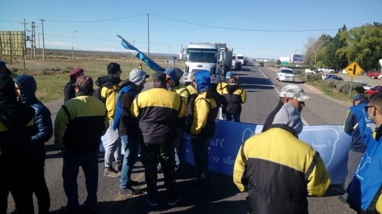 Corte de ruta en Trelew.