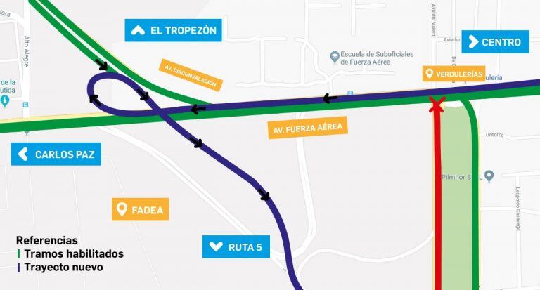 Accesos habilitados (Gobierno de Córdoba)