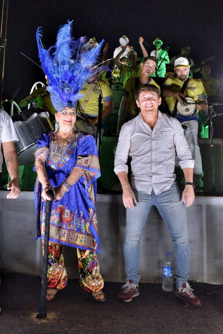 Zulema Smith junto a Norberto Rossi en el carnaval de Gualeguaychú