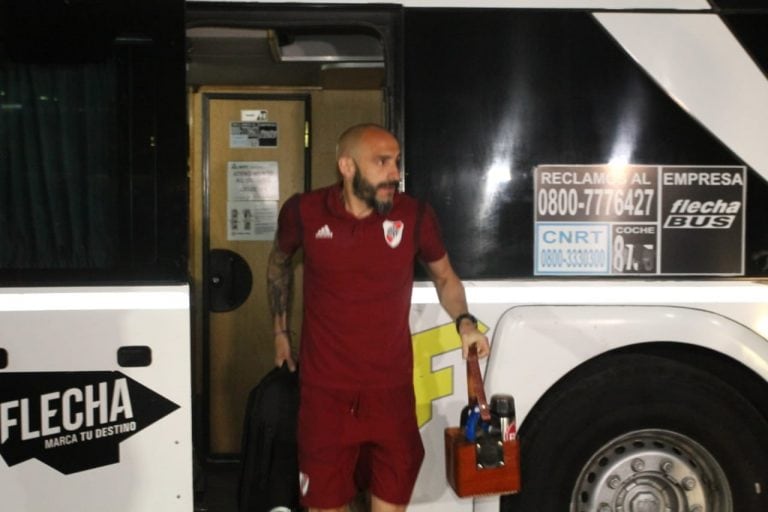 Llegó a Mendoza el plantel de River.