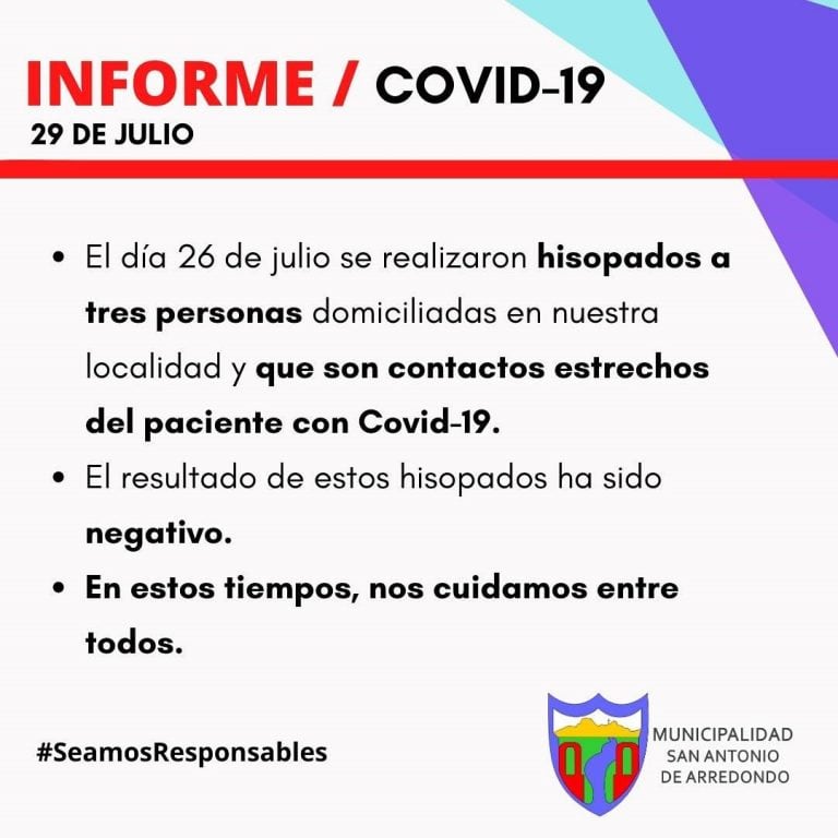 Comunicado oficial sobre la situación epidemiológica actual en San Antonio de Arredondo.