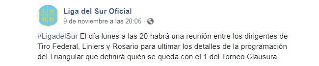 Mediante redes sociales se informaba lo siguiente. Luego fue eliminado.