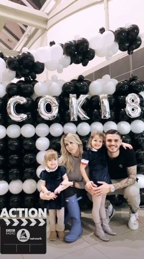 Wanda Nara y Mauro Icardi, juntos en el cumpleaños de Constantino López, uno de los hijos de la modelo y Maxi López.