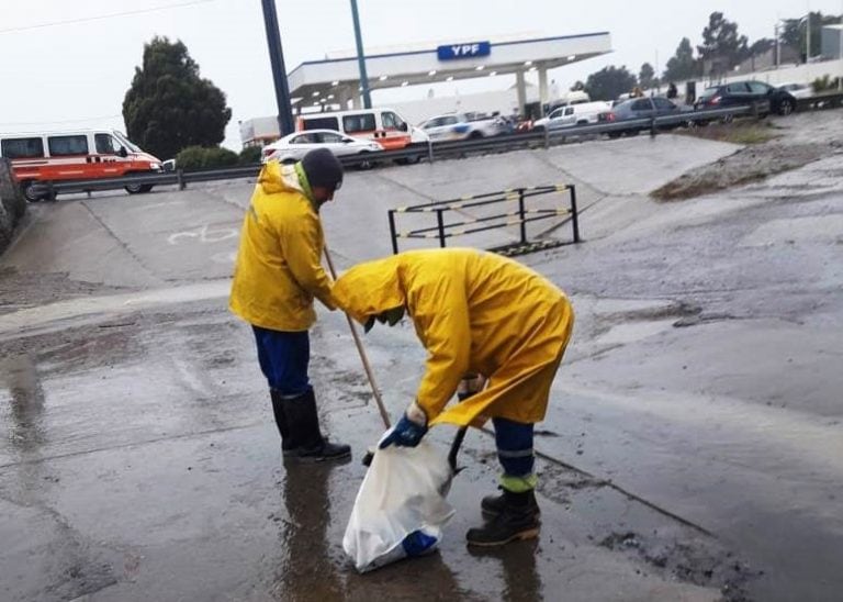 imagen del diluvio de ayer en Comodoro, para hoy miércoles no se esperan precipitaciones