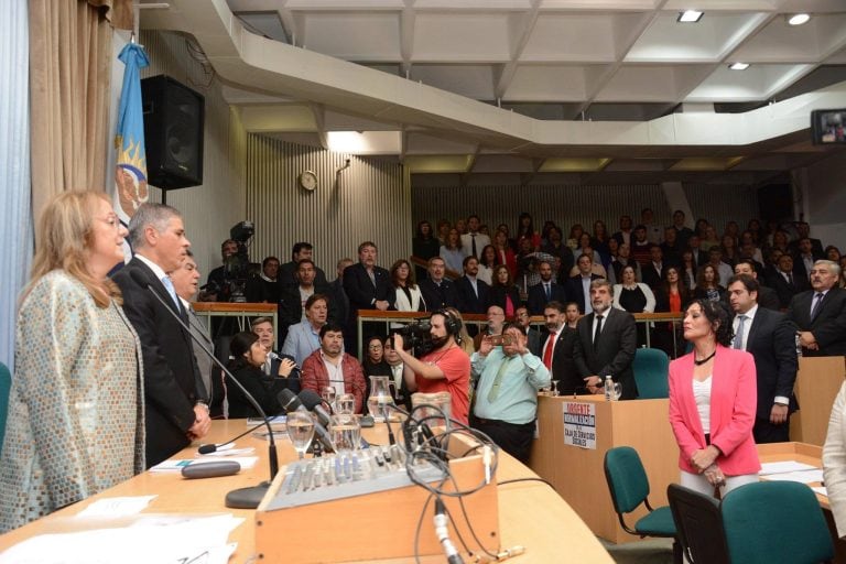 la gobernadora de la provincia, Alicia Kirchner, en la inauguración del 46° periodo legislativo