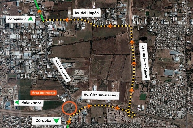 Corte de tránsito en avenida La Voz del Interior y Circunvalación.