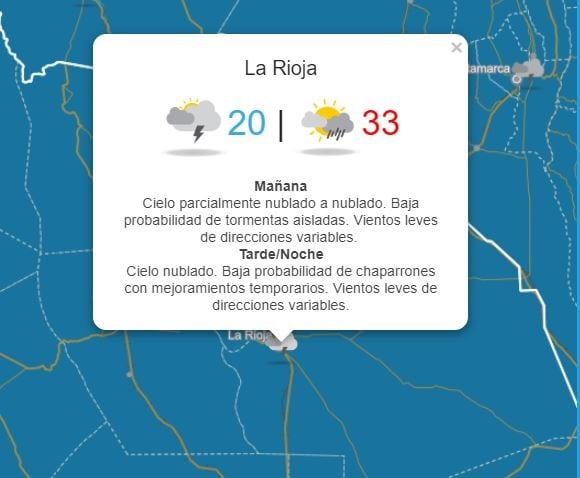 Pronóstico del tiempo para el 01-01-2019 en La Rioja