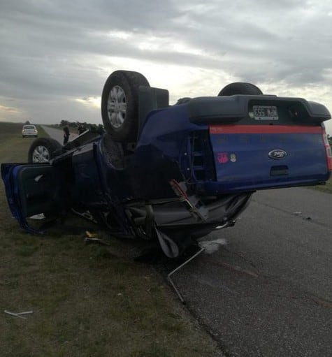 Accidente vial en la ruta 85 ( foto: Policía Coronel Pringles)