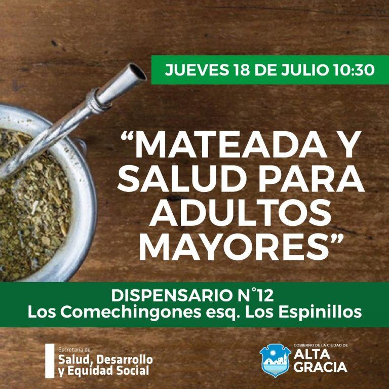 "Mateada y Salud" en Barrio Paravachasca, Alta Gracia.