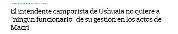 Repercusión visita de Macri a Ushuaia  - La Nación