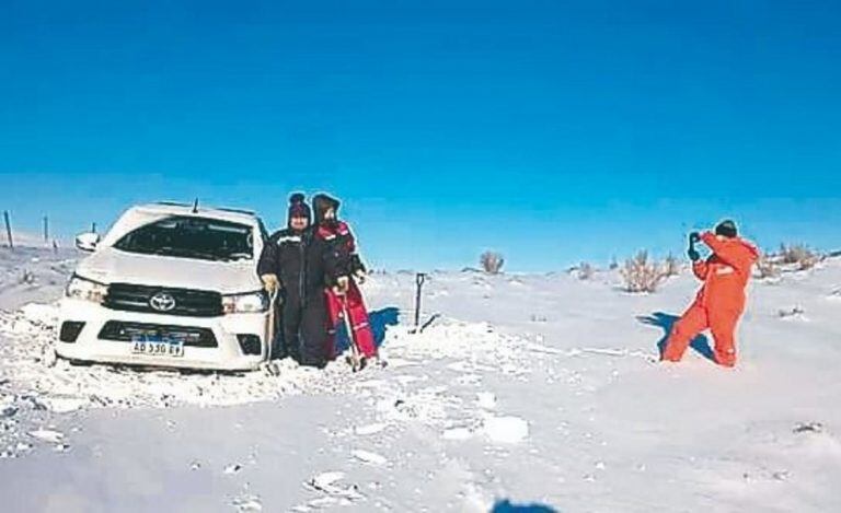 En medio de la nieve por Internet.