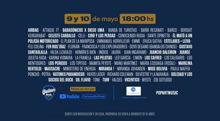 Vuelve el Quilmes Rock: más de 50 artistas se unen con un fin solidario