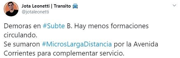 Informacion sobre los micros de larga distancia. (Twitter)