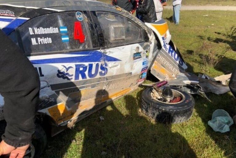 Accidente de Nalbandian en el rally. (Foto: Clarín)