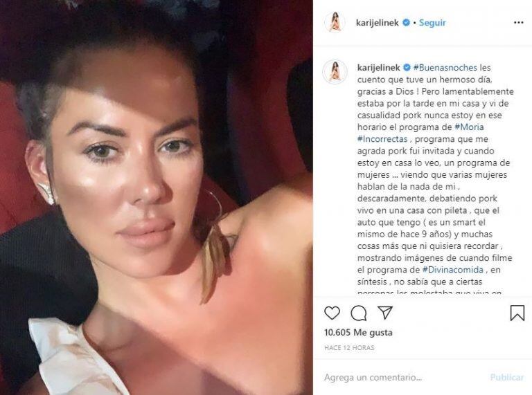 El descargo de Karina Jelinek