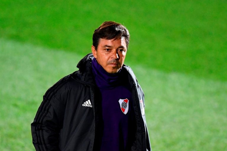 Marcelo Gallardo, en el entrenamiento de River. (AFP).