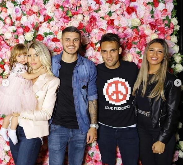 Lautaro Martínez y Agustina Gandolfo, juntos en el cumpleaños de Isabella Icardi.