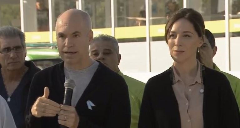 Maria Eugenia Vidal junto al jefe de gobierno porteño Horacio Rodríguez Larreta (Web)