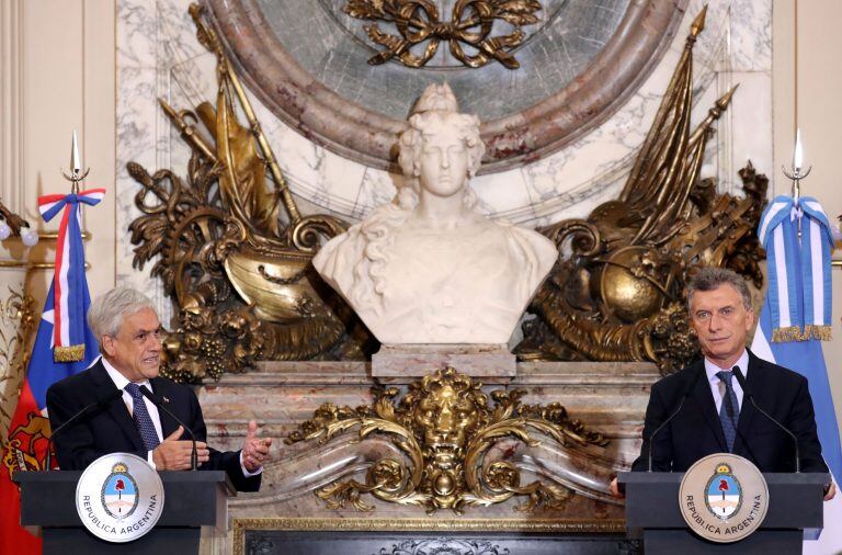 Presidente  Mauricio Macri  y su par  Sebastián Piñera visita oficial del presidente chile .