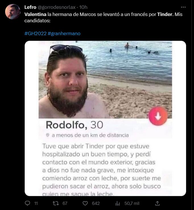 Los memes en las redes tras saber que Valentina conoció a su novio en Tinder