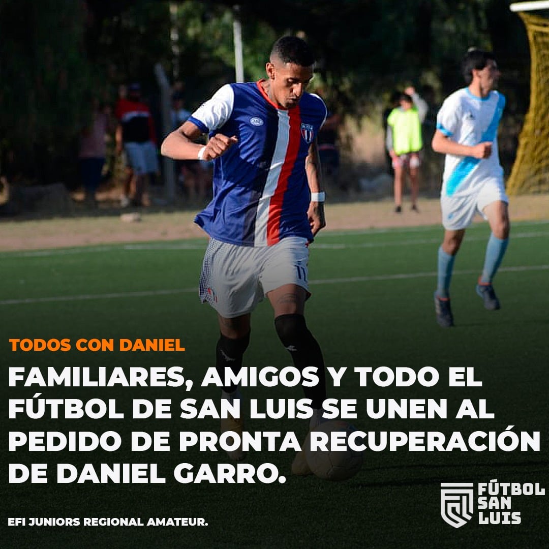 Daniel Garro, jugador de EFI Juniors de San Luis que debió ser internado