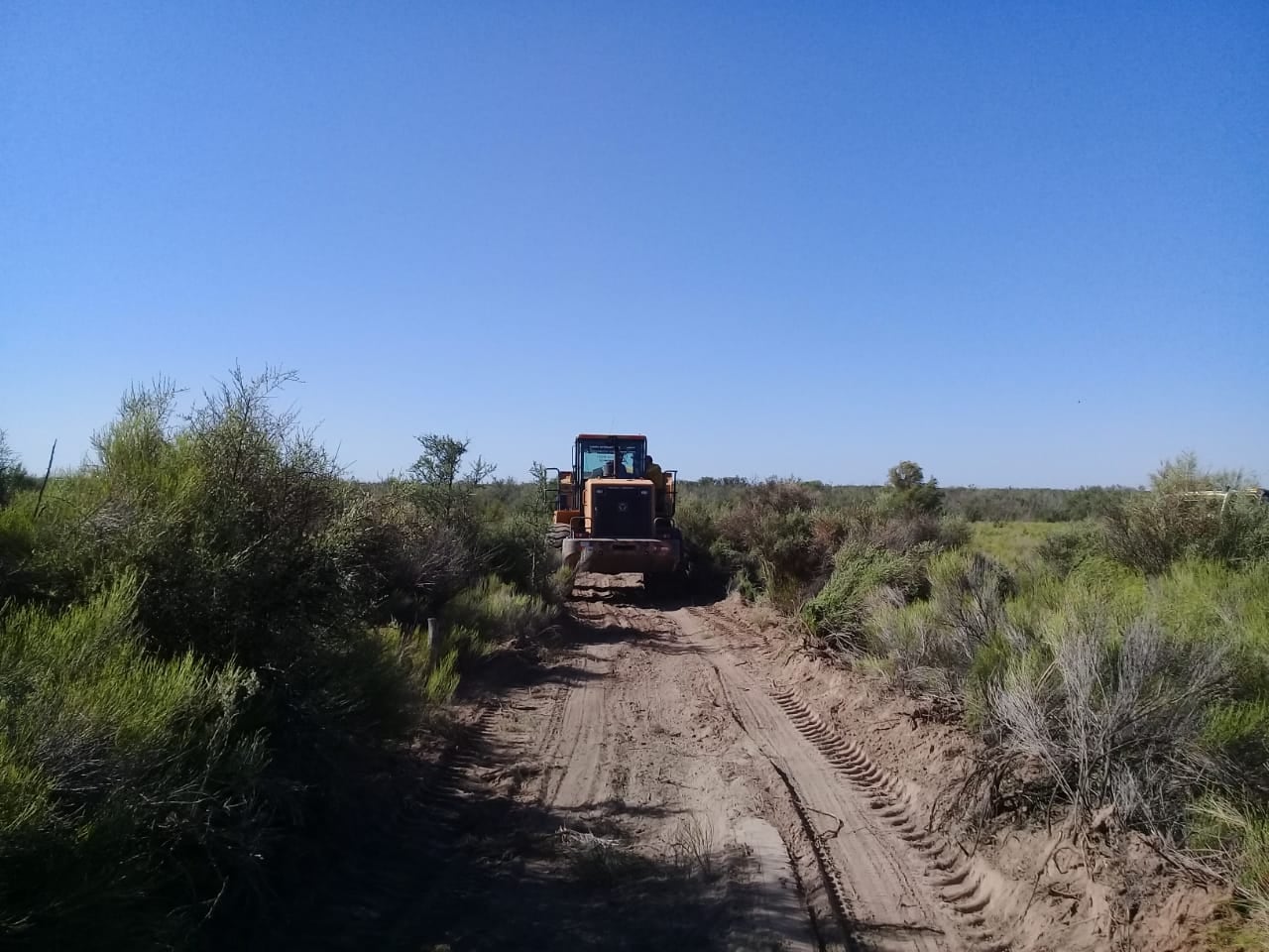 Pidieron apoyo de maquinaria de la DPV para abrir picadas en la zona de La Llave en San Rafael para llegar a la zona del incendio. 