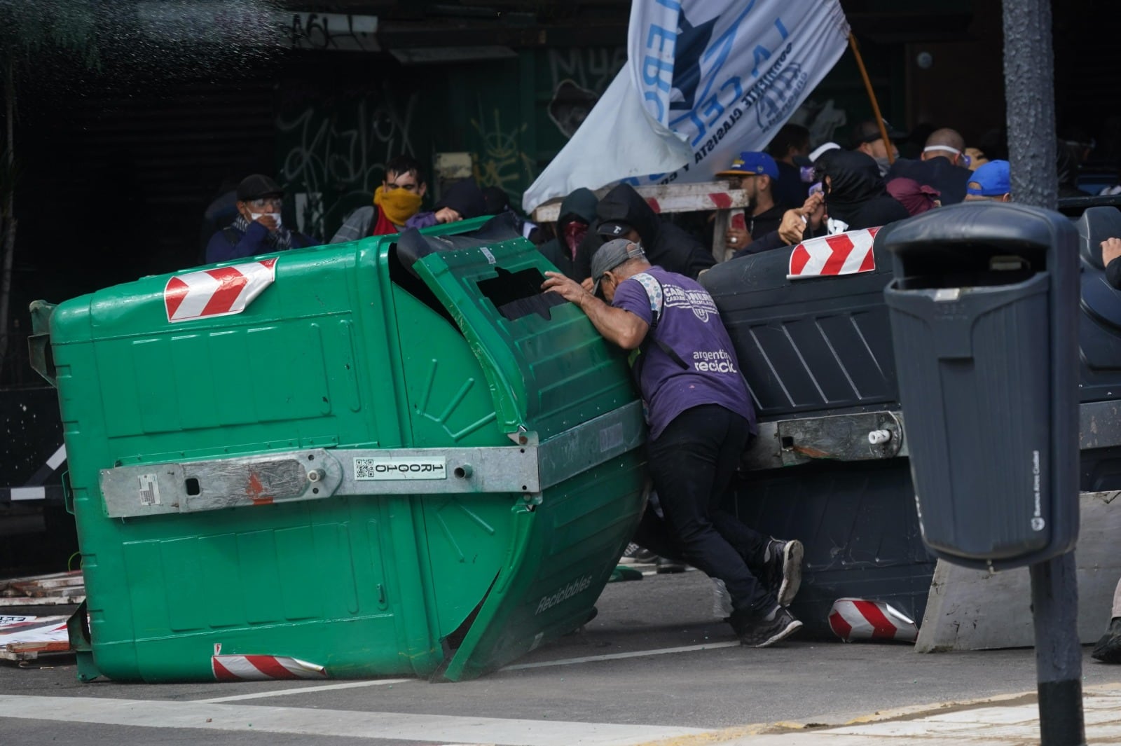 Manifestación en Avenida 9 de Julio.