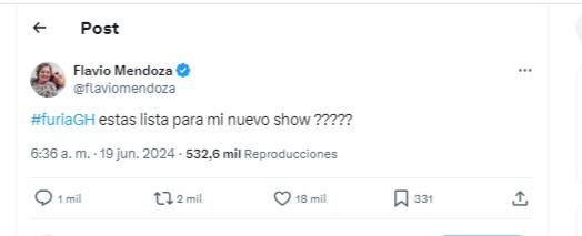 La propuesta de trabajo de Flavio Mendoza a Furia de Gran Hermano 2024