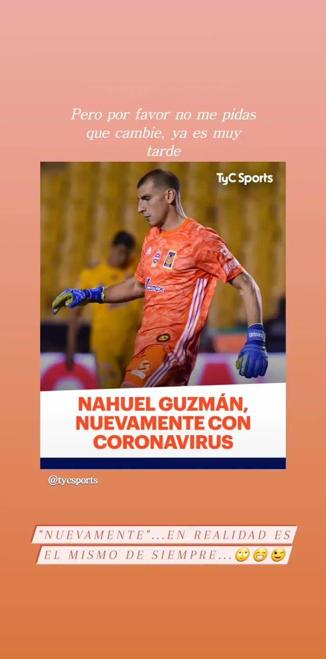 El rosarino se tomó con humor la mala noticia sobre su estado de salud. (@nahuelguzman111)