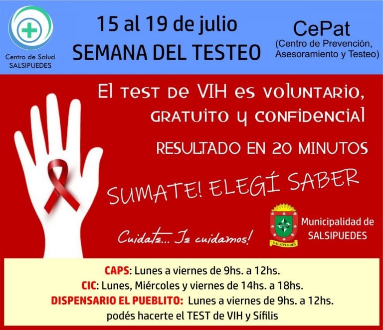 Semana del Testeo de VIH- Salsipuedes