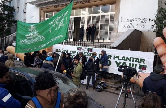 La protesta frente a la Fiscalía