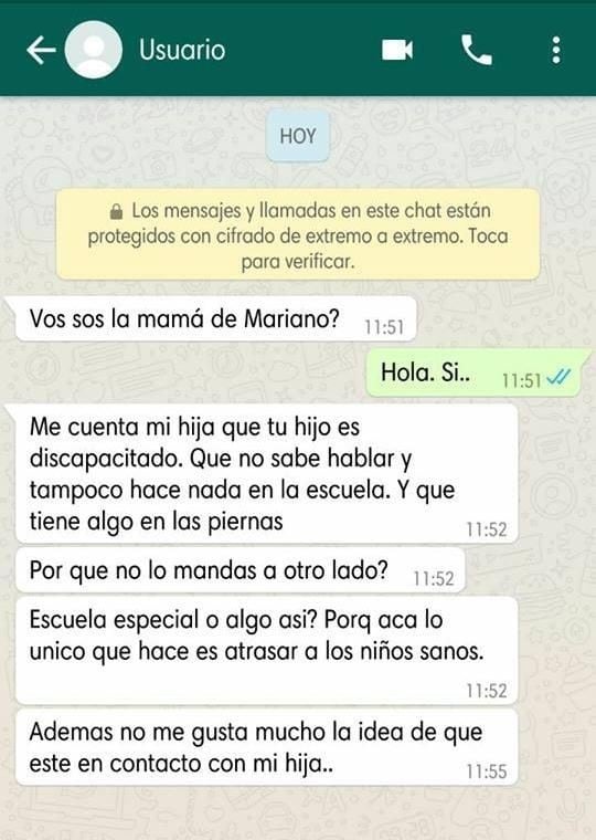 El mensaje polémico.