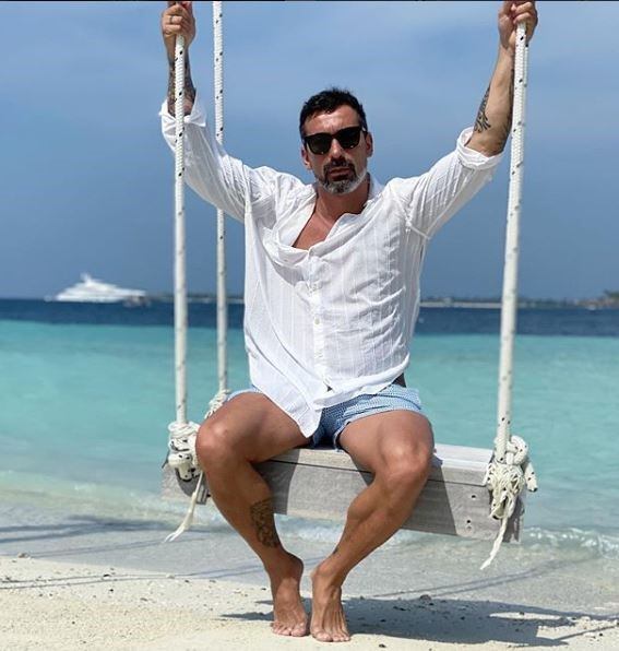 Ezequiel Lavezzi en la isla del Caribe. (Instagram)