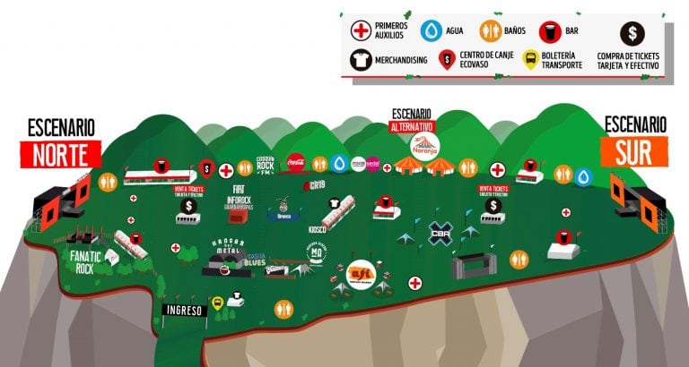 Mapa predio Cosquín Rock 2019.