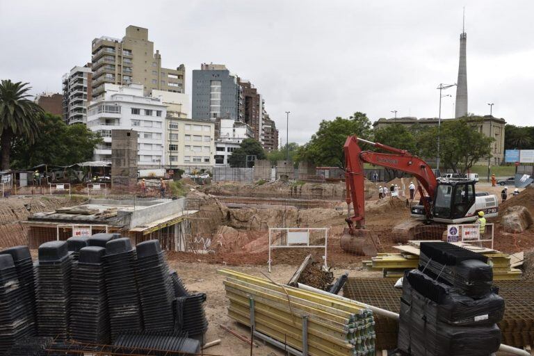 Mestre en las obras de Plaza España.