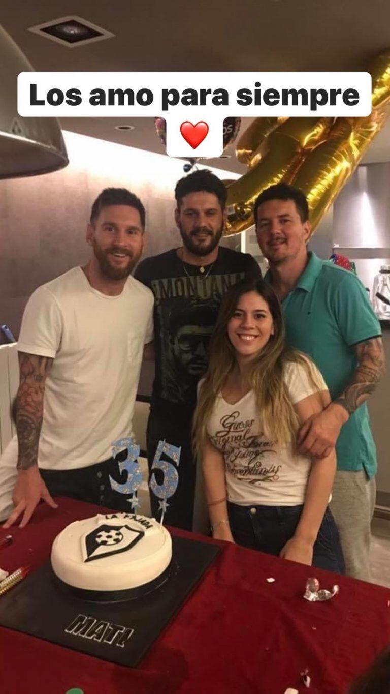 Matías, otro de los hermanos  de Leo, cumplió años el día anterior. (@mariasolmessi)