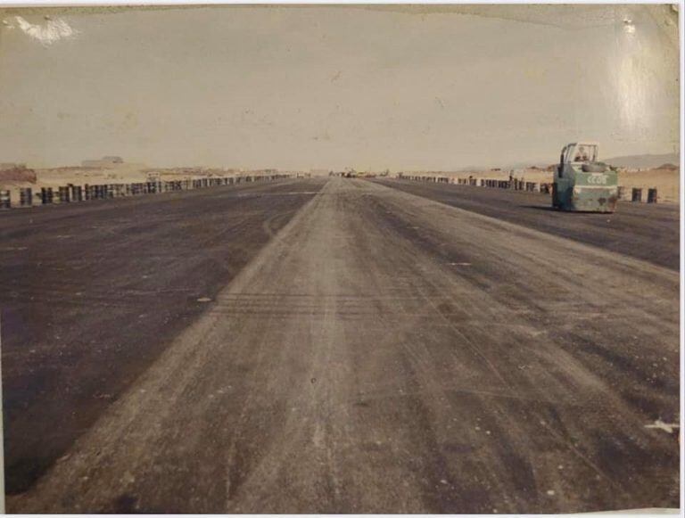 Pista de Monte Agradable en 1985. Originalmente tenía 2500 metros, hoy alcanza los 3000.