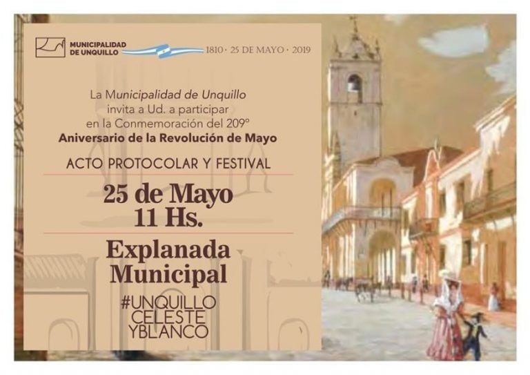 Invitación acto 25 de mayo.