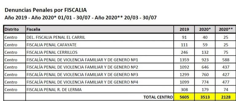 Violencia de género: en Salta hubo una denuncia por hora durante la cuarentena. (Fiscales Penales)