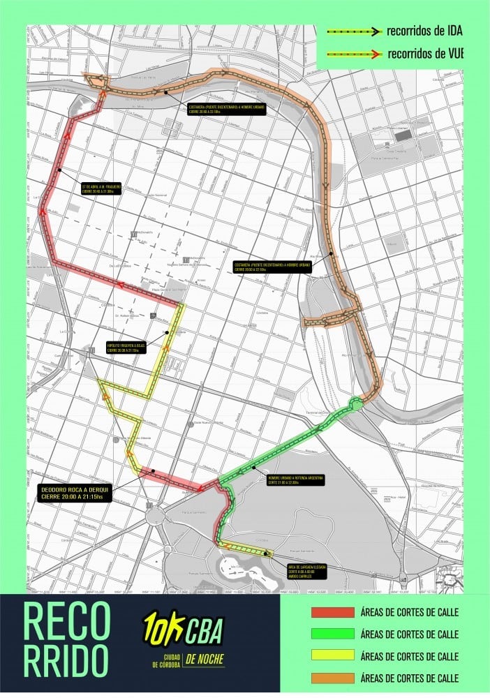 Recorrido y cortes de tránsito por la Maratón Nocturna.