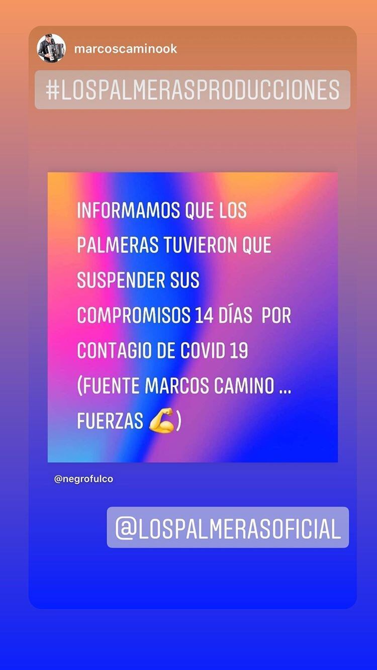 Los Palmeras lo anunciaron a través de su cuenta de Instagram (web)