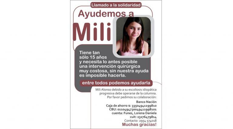 El flyer del pedido de ayuda