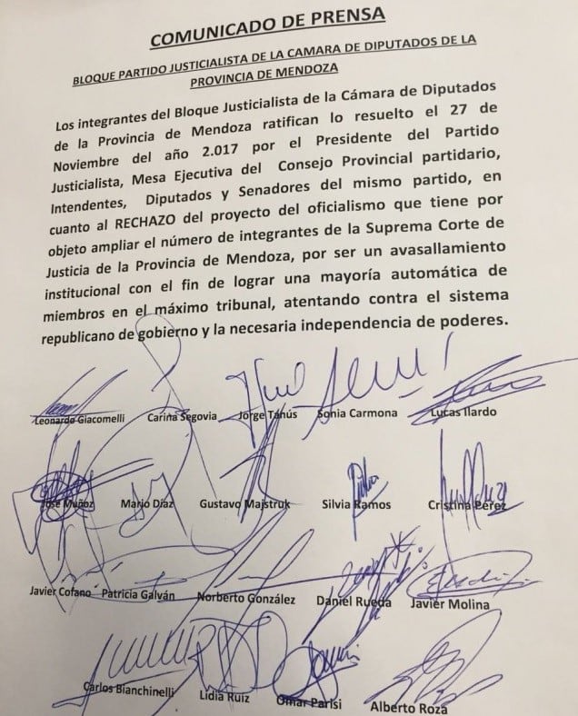 Los diputados del PJ ratificaron que no están dispuestos a votar a favor del proyecto.