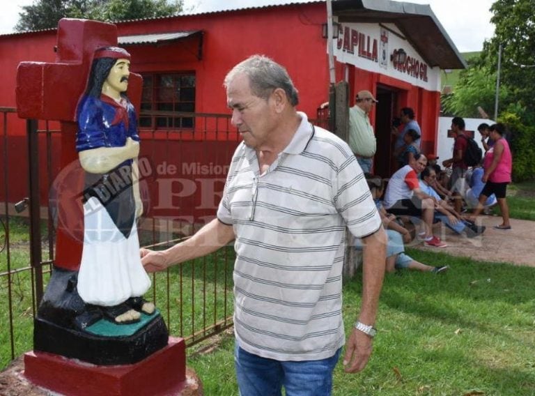 Homenaje al Gauchito Gil en Garupá, Misiones. (Foto: Primera Edición)