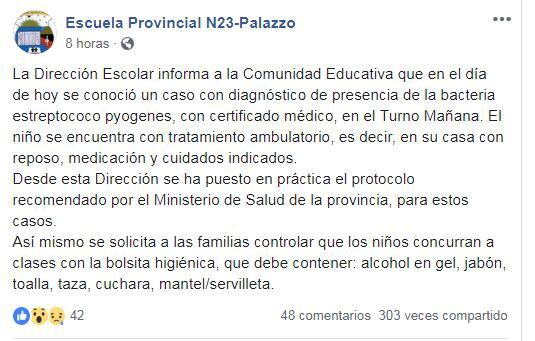 Comunicado de la escuela.