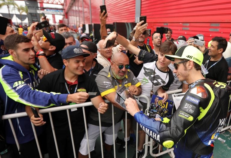 Valentino Rossi (Yamaha), el año pasado en la previa del Gran Premio de la República Argentina de MotoGP, en Termas de Río Hondo.